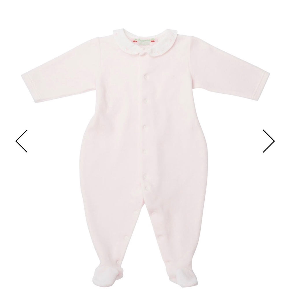 NWOT Bonpoint embroidered collared footie pajamas